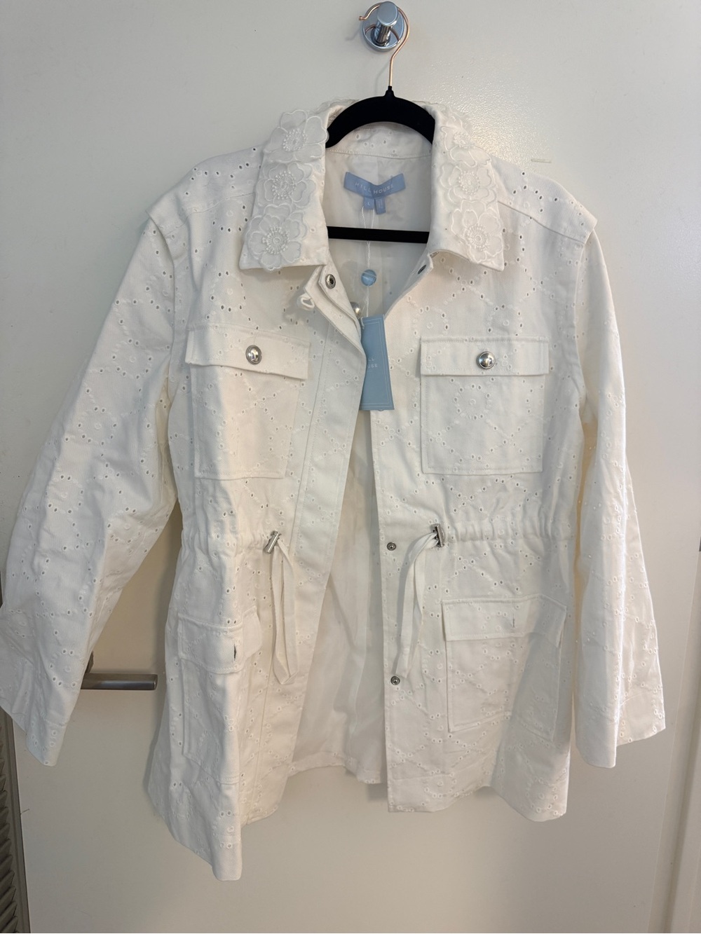 New with tags Hill House Home white eyelet utility jacket